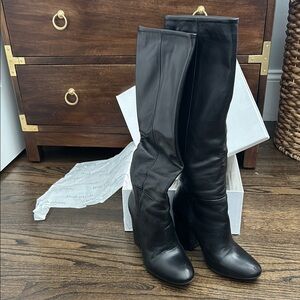 Charles David Black Heeled Boots